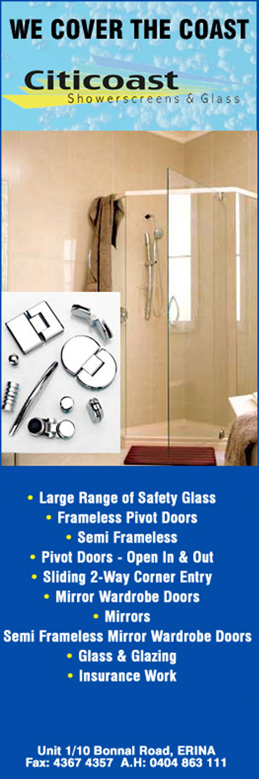 Citicoast Showerscreens and Glass