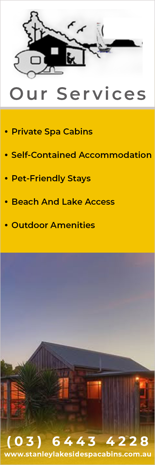 Stanley Lakeside Spa Cabins