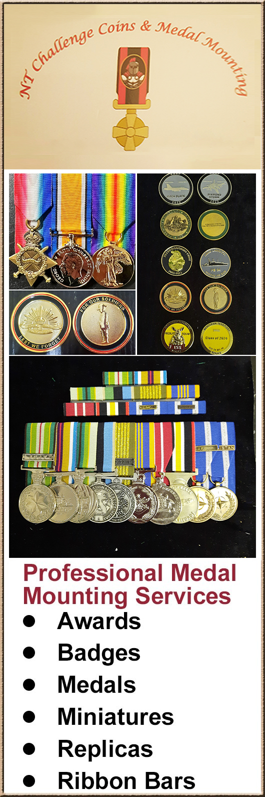 NT Challenge Coins & Medal Mounting