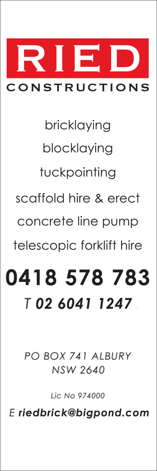 Ried Constructions Pty Ltd