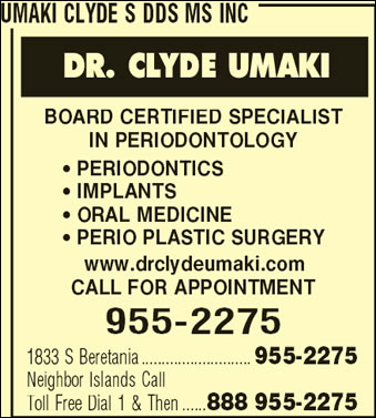 Umaki Clyde S DDS MS Inc