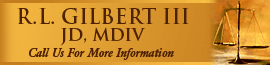 R L Gilbert III J D, Mdiv. logo