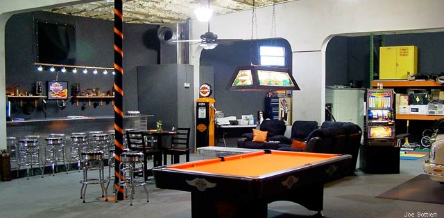 The Harley Davidson man cave