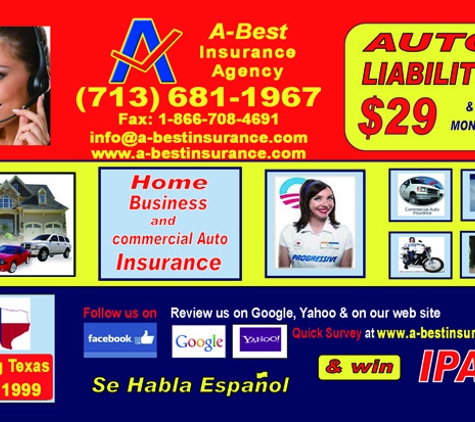 A Best Insurance - Houston, TX. Over 20 years of dedicated service to our clients and community. A-Best Insurance is a family-owned and operated in TEXAS