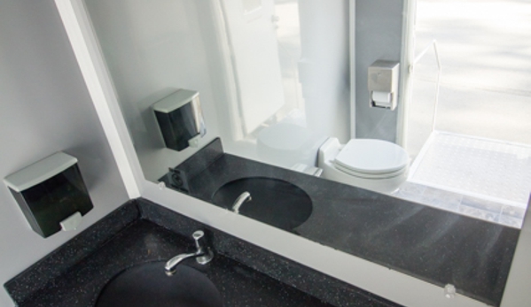 Jeff’s Restroom Trailer Rentals - Bovey, MN. sink with shatter proof mirror