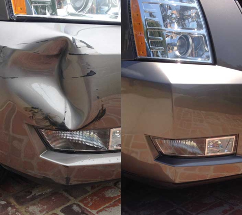 Amazing Bumpers - Temecula, CA. Mobile bumper repair in Murrieta on a Cadillac Escalade.