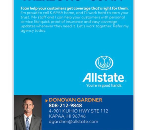 Allstate Insurance Agent: Donovan Gardner - Kapaa, HI