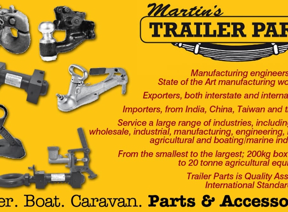 Martins Trailer Parts - O'connor, WA. We Are Proudly Australian, Making Sure That As Many Of Our Products Are “Australian Made” As Possible