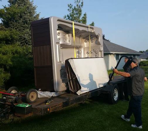 Two Guys and a Spa Dolly - Naperville, IL. Swimspa move