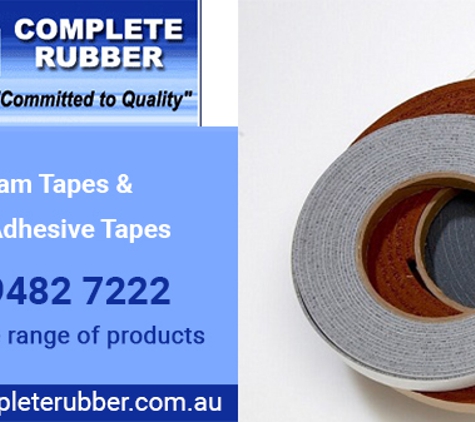Complete Rubber - Fairfield, VIC. Foam Tapes & Self-Adhesive Tapes