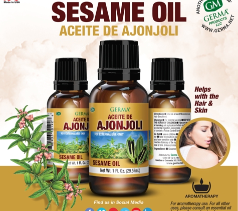 Germa Products - Miami, FL. 112-26 Germa® Sesame Oil / Aceite de Ajonjoli - 1oz