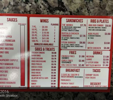 Wings Gone Wild Llc - Albuquerque, NM. Menu