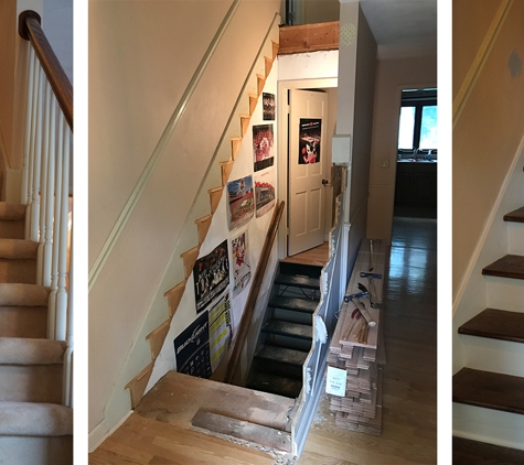 Nelson Flooring - Madison, WI. Before and after of new stairway.