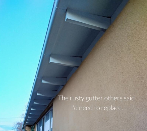 Ryan Painting Pty Ltd. Gutter which had looked as though it was completely rusted out.