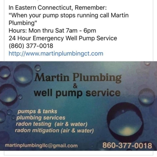 Martin Plumbing And Well Pump Service - Mansfield Center, CT