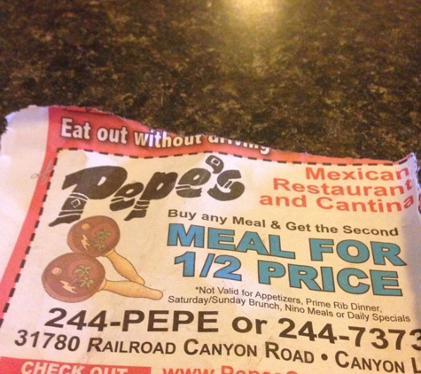 Pepe's Mexican Restaurant - Canyon Lake, CA