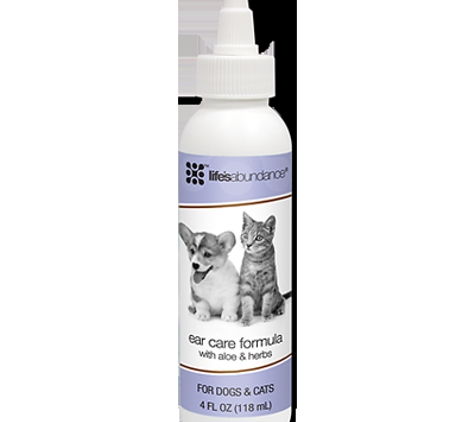 Smart Pet Natural Food Choices - Indianapolis, IN. Life's Abundance Ear Care Formula  Ear Care Formula safely dissolves waxy build-ups and effectively removes dirt and debris