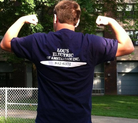 Lou's Electric of Amsterdam, Inc. - Amsterdam, NY. Pic of proud me when I got my first batch of Lou's shirts. 5+ years ago. I'm Still as proud as that day.