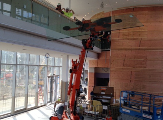 Coastal Glass & Aluminum - Winchester, MA. On site with Spider Crane