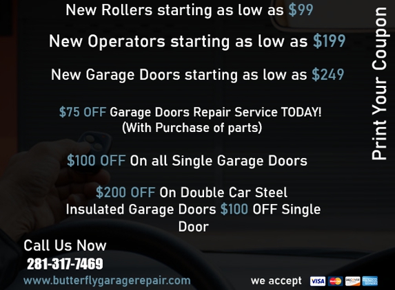 Garage Repair _ Butterfly - Pearland, TX