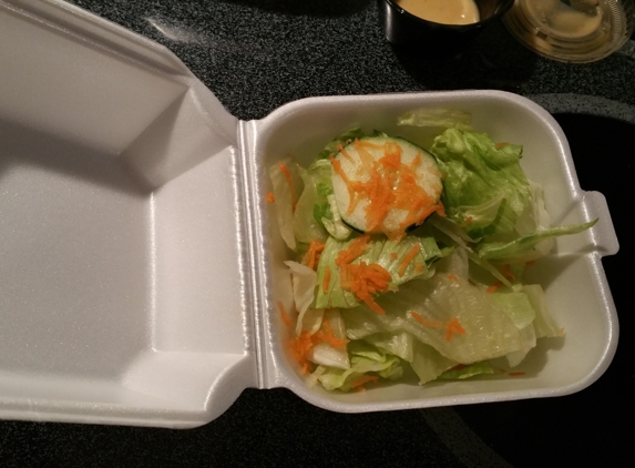 Yamato Japanese Restaurant - South Boston, VA. Pitiful salad that comes with an almost $16 meal. Lettuce stems, soggy carrots and one sliver of cucumber.