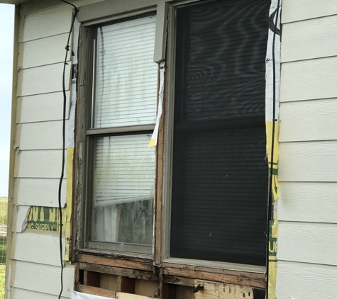 Tex Mex House Leveling & Roofing. This was around our windows. This was all supposed to be replaced.