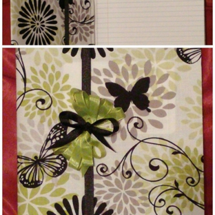 Dona's Designs and More - Nederland, TX. Unique personalized notebooks, & writing journals. Pick from many patterns to display your interests or personality.  Each one is reusable.