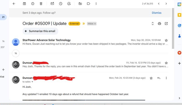 StarPower Advance Solar Technology - Coonamble, NSW. emails unanswered