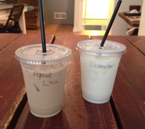 Honu Coffee - Newhall, CA. Ice Agave Latte and Islander