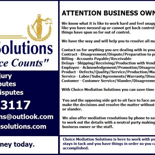 CHOICE MEDIATION SOLUTIONS - New Orleans, LA