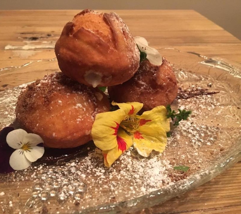 Hillbilly Tea - Louisville, KY. white chocolate sauce filled donuts - dessert of the week