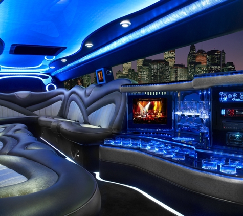 Kristal Limousine - Tulsa, OK. Custom Interior of Pearl White Hummer H2 with Gull Wing Doors. All Custom One of a Kind Limo for 16 people. 
Kristal Limo Tulsa Oklahoma