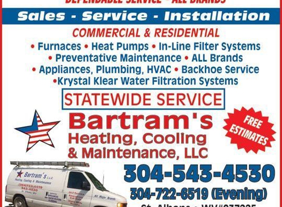 Bartram's Heating Cooling & Maintenance LLC - Saint Albans, WV