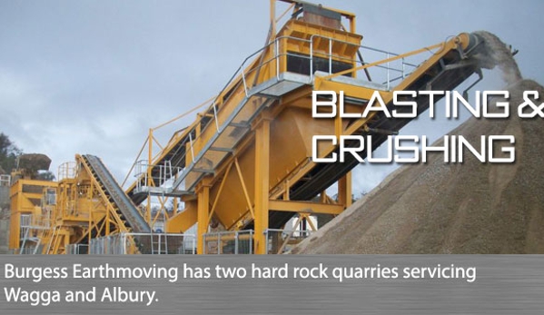 Burgess Earthmoving P/L - East Wagga Wagga, NSW. Blasting & Crushing