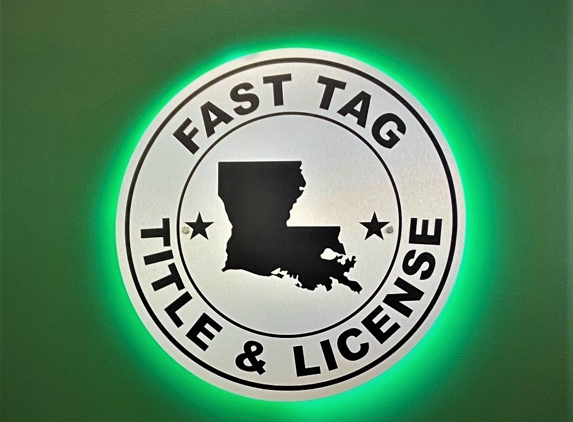 Fast Tag Title & License - Houma, LA. Notary and Titles sign in Lobby