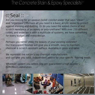 EUROfloors Inc - Concrete Stain & Epoxy Specialists - Davidson, NC. Sealed Concrete