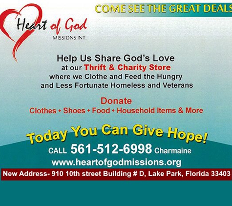 Heart Of God Missions Thrift and Charity - Lake Park, FL