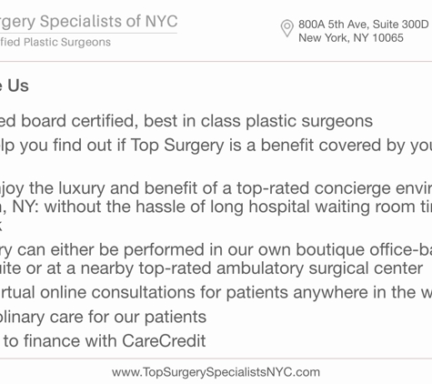 Top Surgery Specialists of NYC - New York, NY