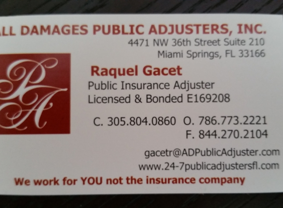 All Damages Public Adjusters, Inc. - Miami Springs, FL