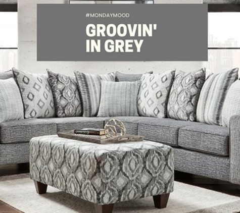 Bi-Rite Furniture - Houston, TX. Grey doesn't have to be boring! Get your groove on with this grey sectional. For more information call  713-699-8200