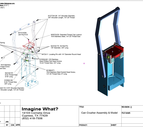 Imagine What? - Cypress, TX. Assembly drawing