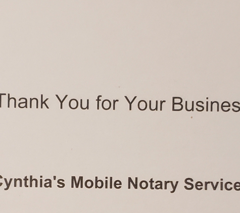 Cynthia's 24 hour Mobile Notary Services - Houston, TX