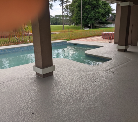 Best Coatings - jax, FL. Decorative texture for this pool deck,by Best coatings llc.