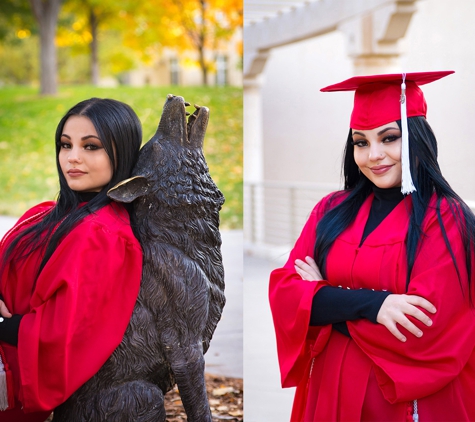 Portraits By Joy - Albuquerque, NM. UNM Graduate portrait on campus.