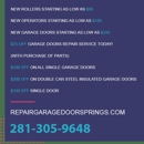Repair Garage Door Springs Houston TX - Garage Doors & Openers