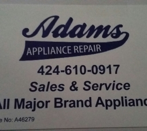 adam's appliance repair - Sacramento, CA