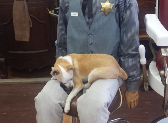 Anseth's Olde Towne Barber Shop - Nipomo, CA. Hank & Chopper