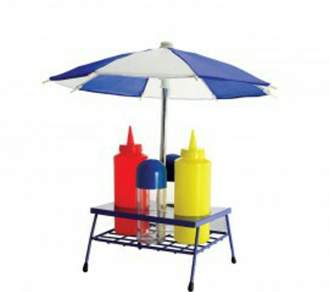 BLUE GEM IMPORTS - Columbus, MS. Tabletop Umbrella BBC Caddy