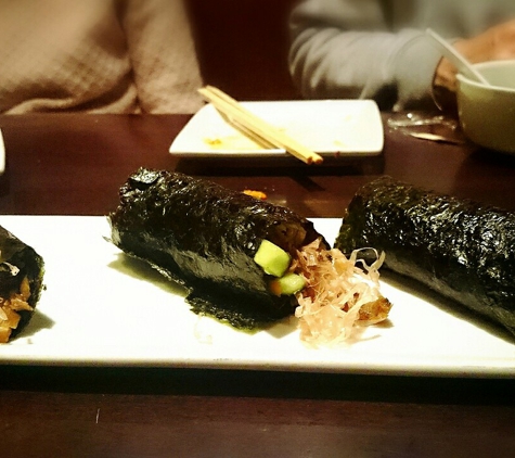 Kabuki Japanese Restaurant - Pasadena, CA. Salmon skin hand roll.