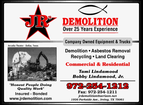 JR's Demolition & Excavating - Grand Prairie, TX